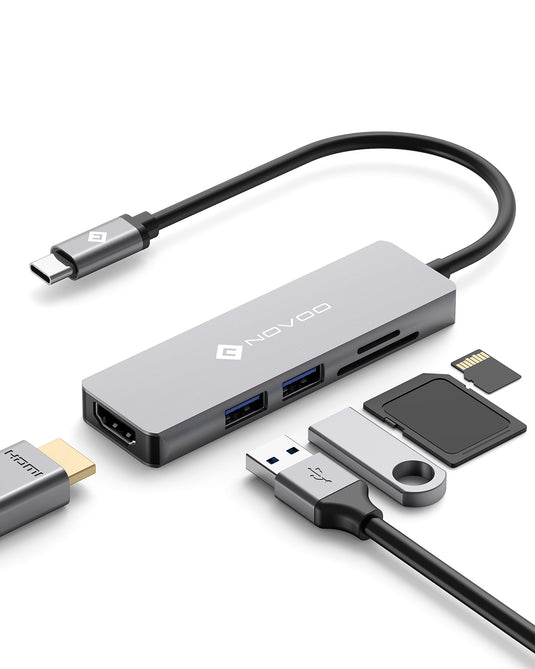 Hub USB C vers HDMI, 3 Ports USB-C vers USB, USB C vers Carte SD